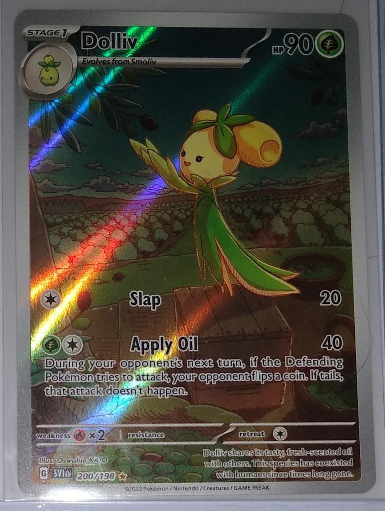 dolliv pokemon card TCG - (200/198) Scarlet and Violet Base Set Grass Apply Oil (40) During your opponents next turn English Pokemon Scarlet & Violet