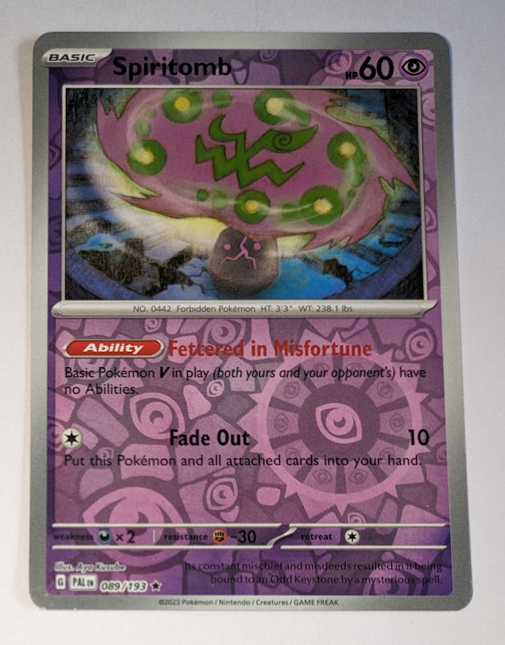 English Pokemon Scarlet & Violet Paldea Evolved 089/193 Spiritomb  Reverse Holo