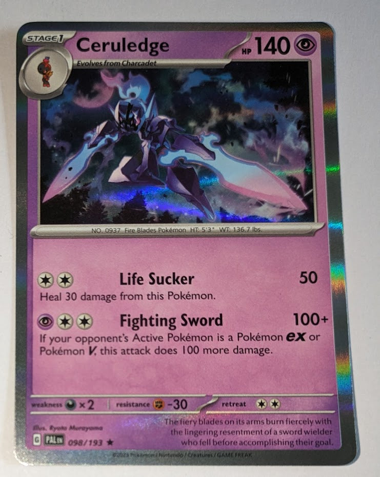 English Pokemon Scarlet & Violet Paldea Evolved 098/193 Ceruledge Holo