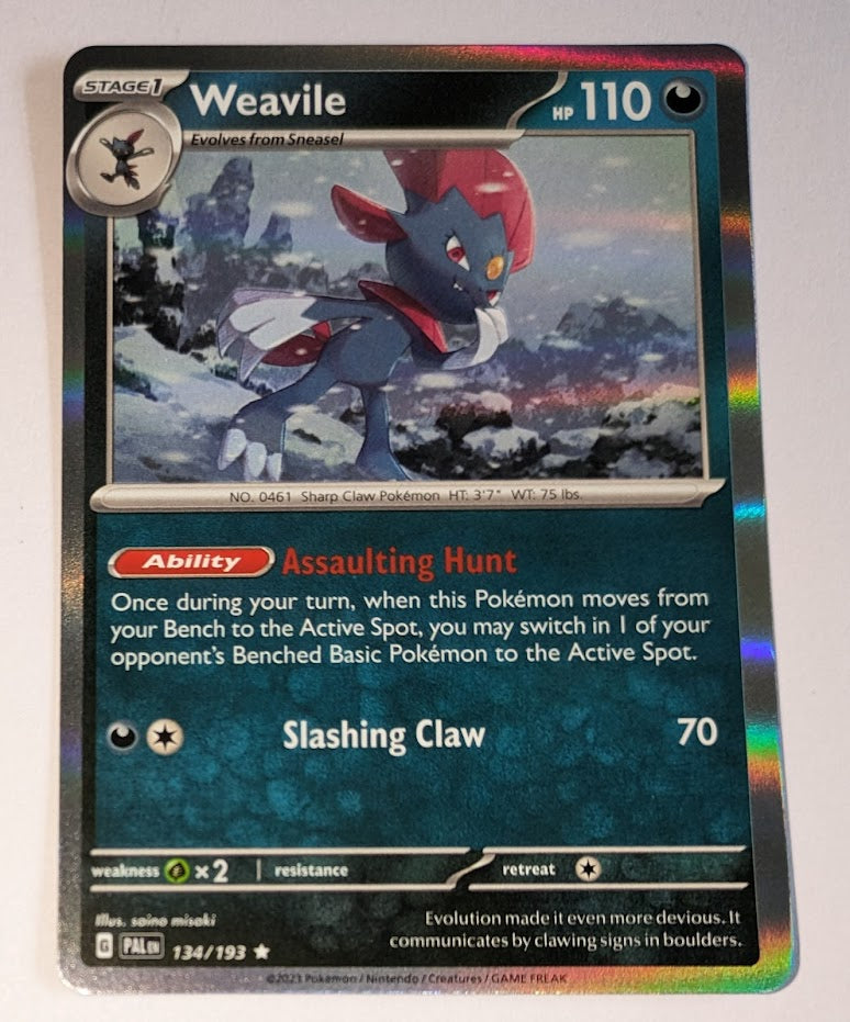 English Pokemon Scarlet & Violet Paldea Evolved 134/193 Weavile Holo