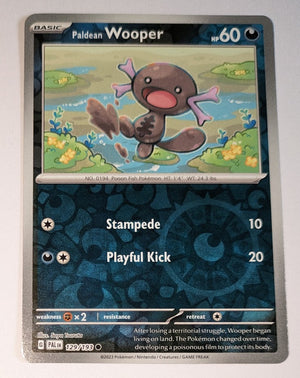 English Pokemon Scarlet & Violet Paldea Evolved 129/193 Wooper Reverse Holo