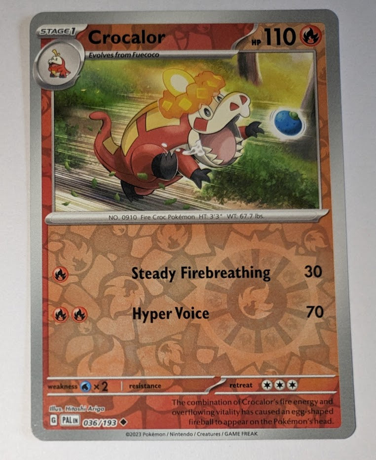 English Pokemon Scarlet & Violet Paldea Evolved 036/193 Crocalor Rever