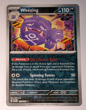 English Pokemon Scarlet & Violet 151 - 110/165 Weezing Reverse Holo