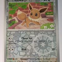 English Pokemon Scarlet & Violet Obsidian Flames 166/197 Eevee Reverse Holo