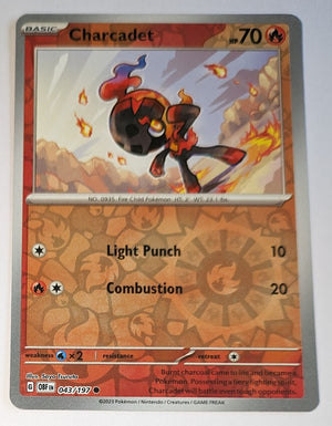 English Pokemon Scarlet & Violet Obsidian Flames 043/197 Charcadet Reverse Holo