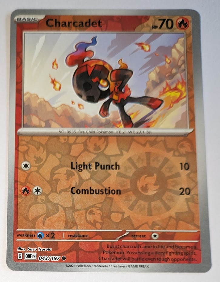 English Pokemon Scarlet & Violet Obsidian Flames 043/197 Charcadet Rev
