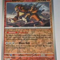 English Pokemon Scarlet & Violet Obsidian Flames 030/197 Entei Reverse Holo