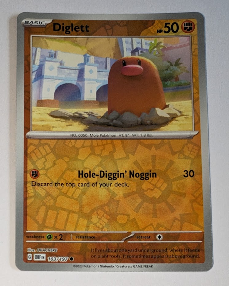 English Pokemon Scarlet & Violet Obsidian Flames 103/197 Diglett Rever | TheCardCollector-UK English Pokemon Scarlet & Violet Obsidian Flames 103/197 Diglett Rever | TheCardCollector-UK