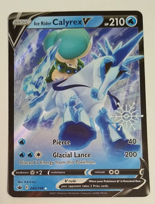 English Pokemon 045/198 Ice Rider Calyrex V Holo (Snowflake Stamped Promo)