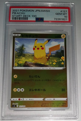 2021 Japanese Pokemon Start Deck 100 Pikachu Reverse Holo 127/414 PSA 10