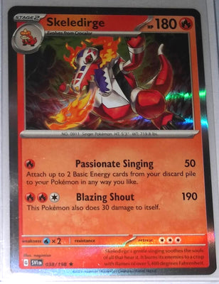 English Pokemon Scarlet & Violet SV1EN 038/198 Skeledirge Holo