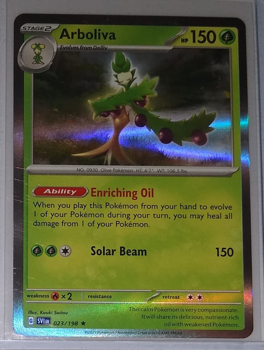 arboliva pokemon card English Pokemon Scarlet & Violet SV1EN 023/198 Arboliva Holo