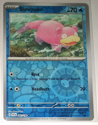 English Pokemon Scarlet & Violet SV1EN 042/198 Slowpoke Reverse Holo