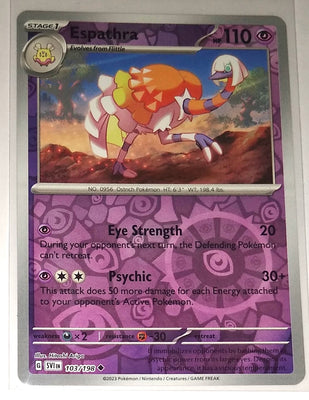 English Pokemon Scarlet & Violet SV1EN 103/198 Espathra Reverse Holo