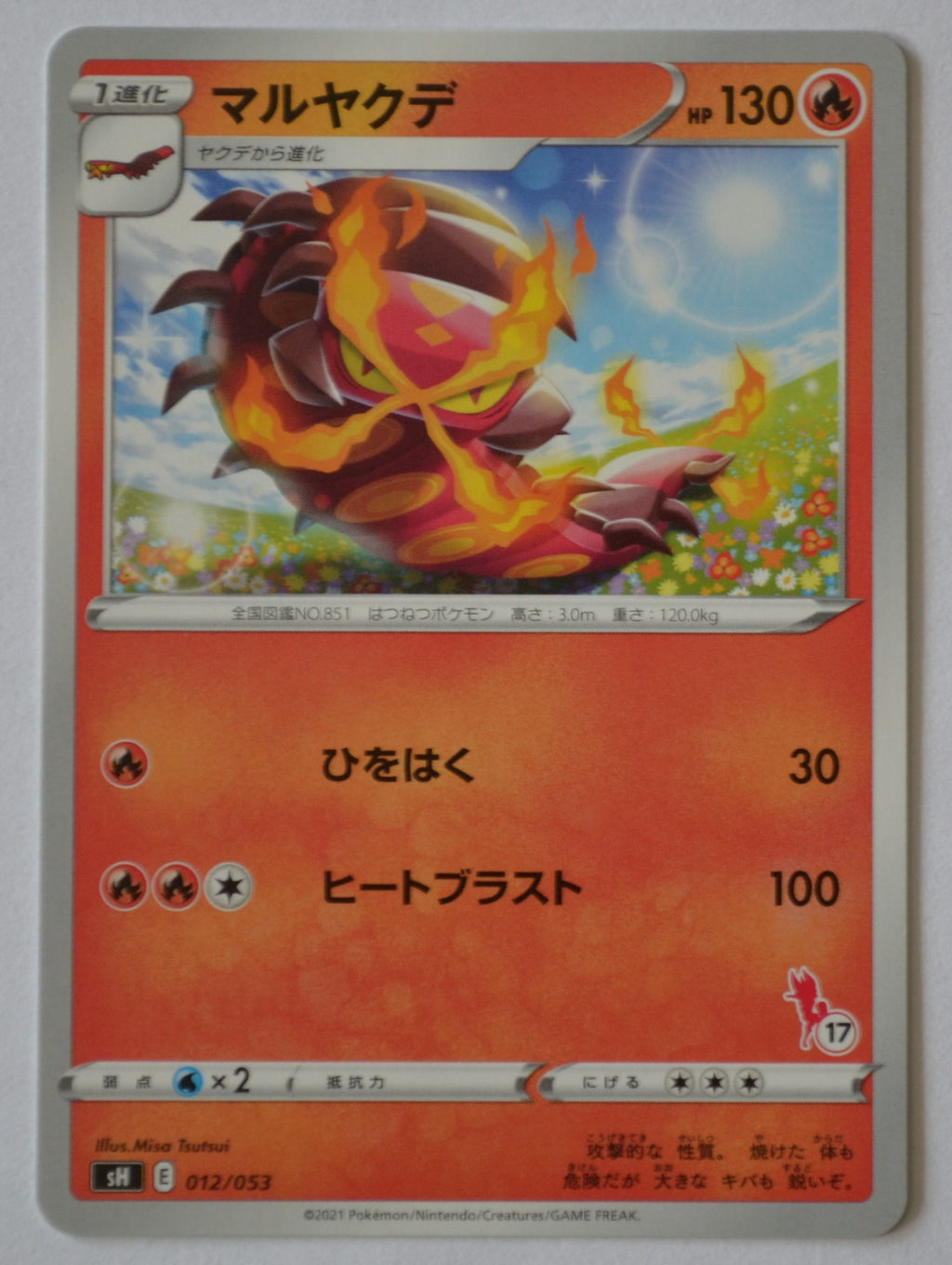 sH Sword/Shield Family Card Game 012/053 Centiskorch (with No17 by symbol)