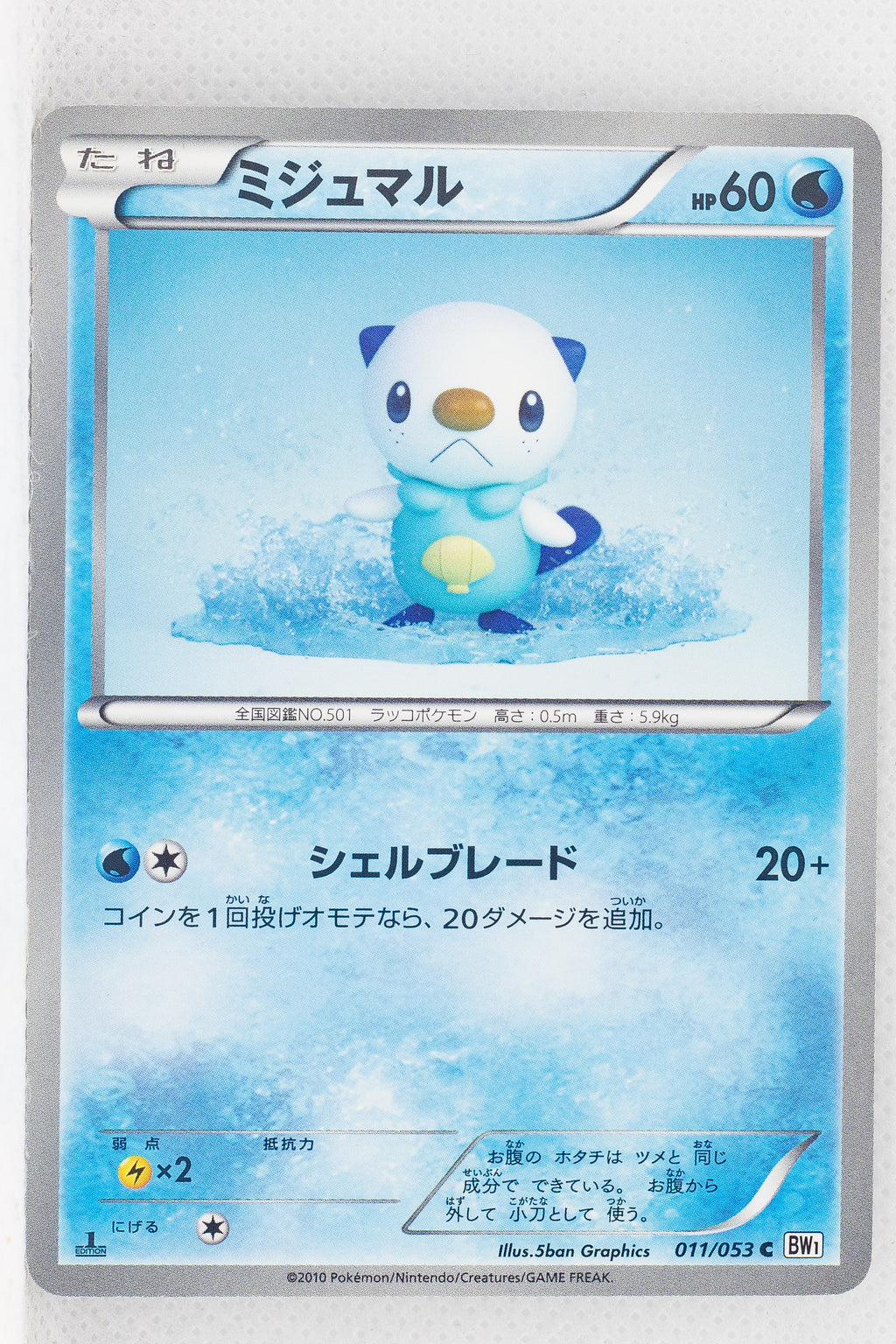 BW1 White Collection 011/053	Oshawott 1st Edition