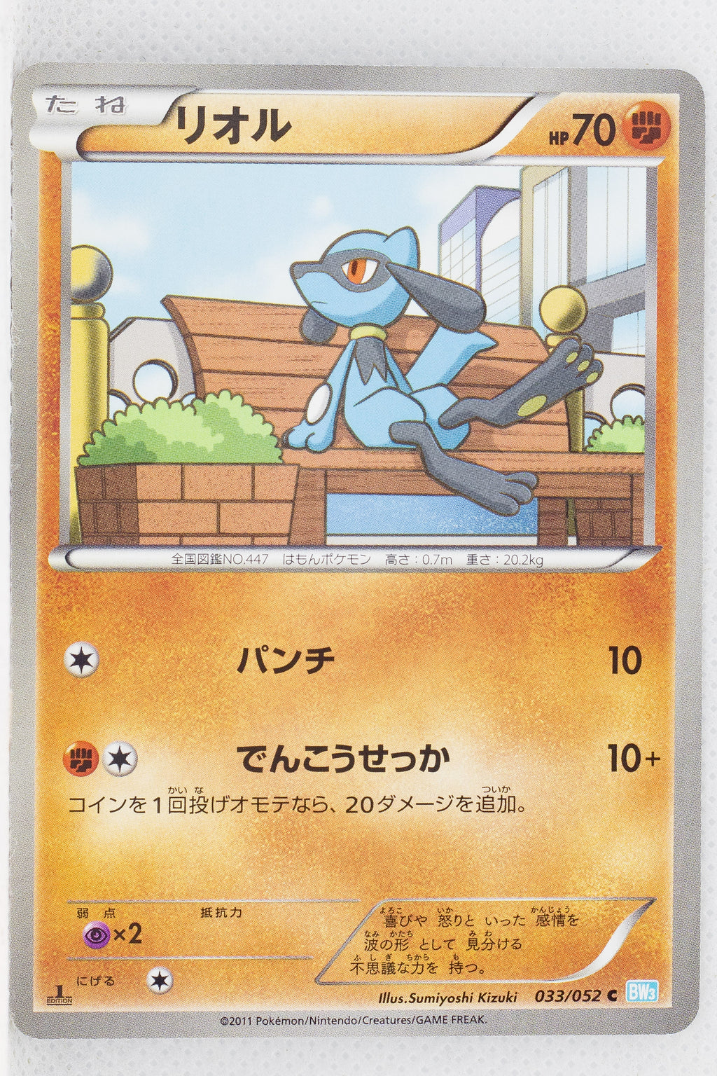 BW3 Hail Blizzard 033/052	Riolu 1st Edition