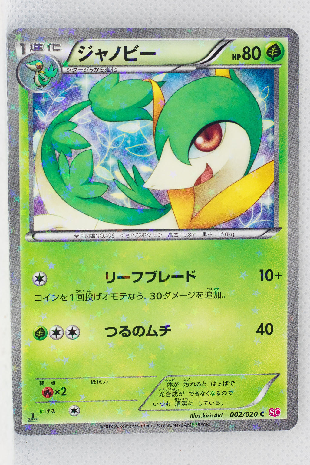 BW Shiny Collection 002/020 Servine Holo 1st Edition