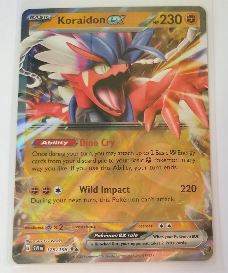 koraidon holographic card English Pokemon Scarlet & Violet SV1EN 125/198 Koraidon Ex Holo