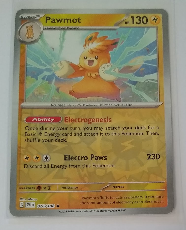 English Pokemon Scarlet & Violet SV1EN 076/198 Pawmot Reverse Holo