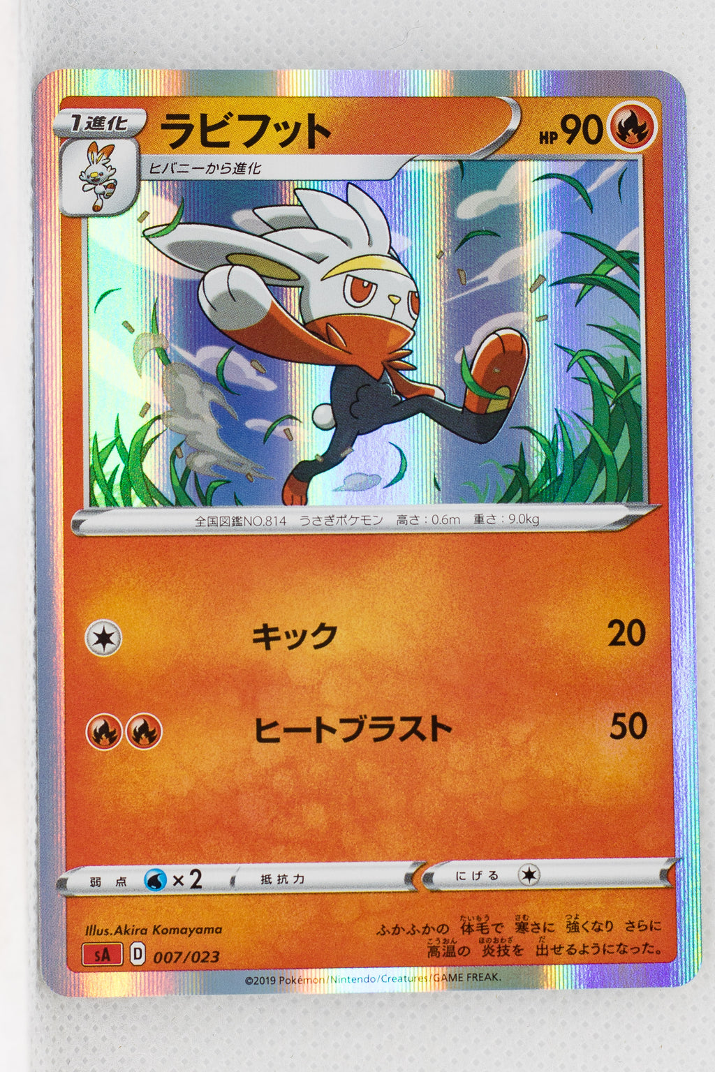 Sword/Shield V Starter Fire 007/023 Raboot Holo