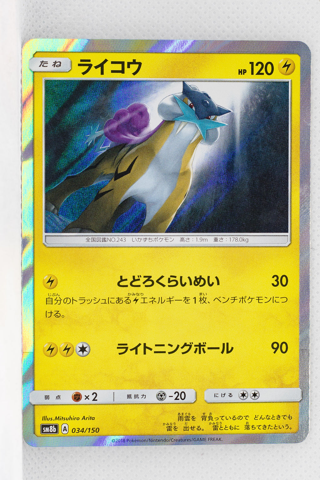 SM8B GX Ultra Shiny 034/150 Raikou Holo