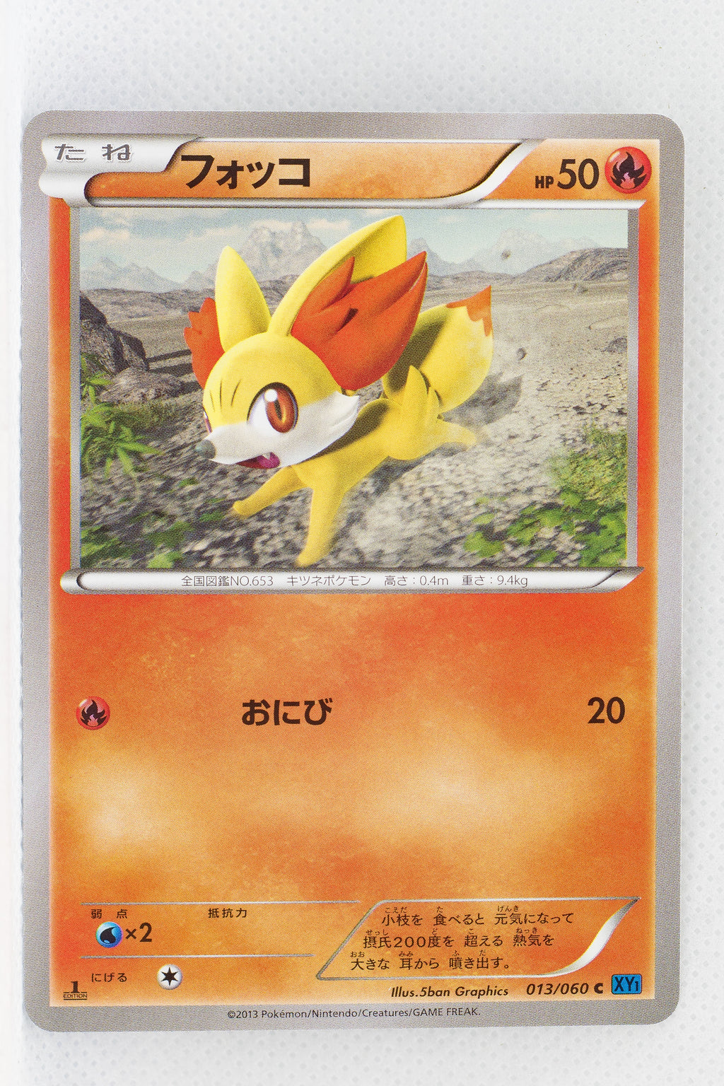 XY1 Collection X 013/060 Fennekin 1st Edition