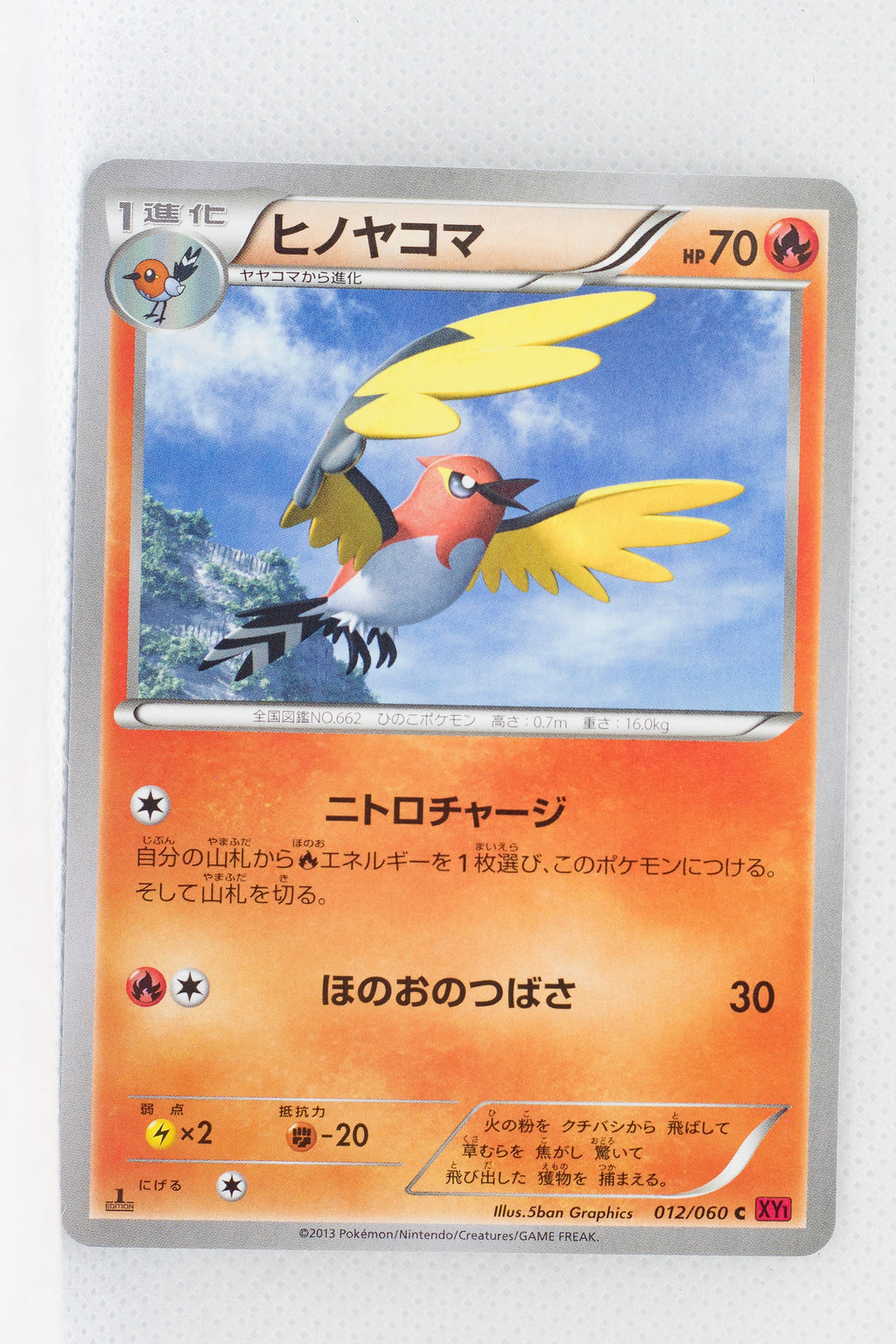 XY1 Collection Y 012/060 Fletchinder 1st Edition