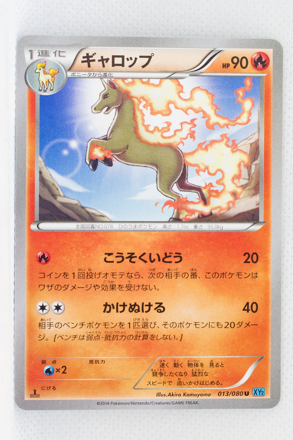 XY2 Wild Blaze 013/080 Rapidash 1st Edition