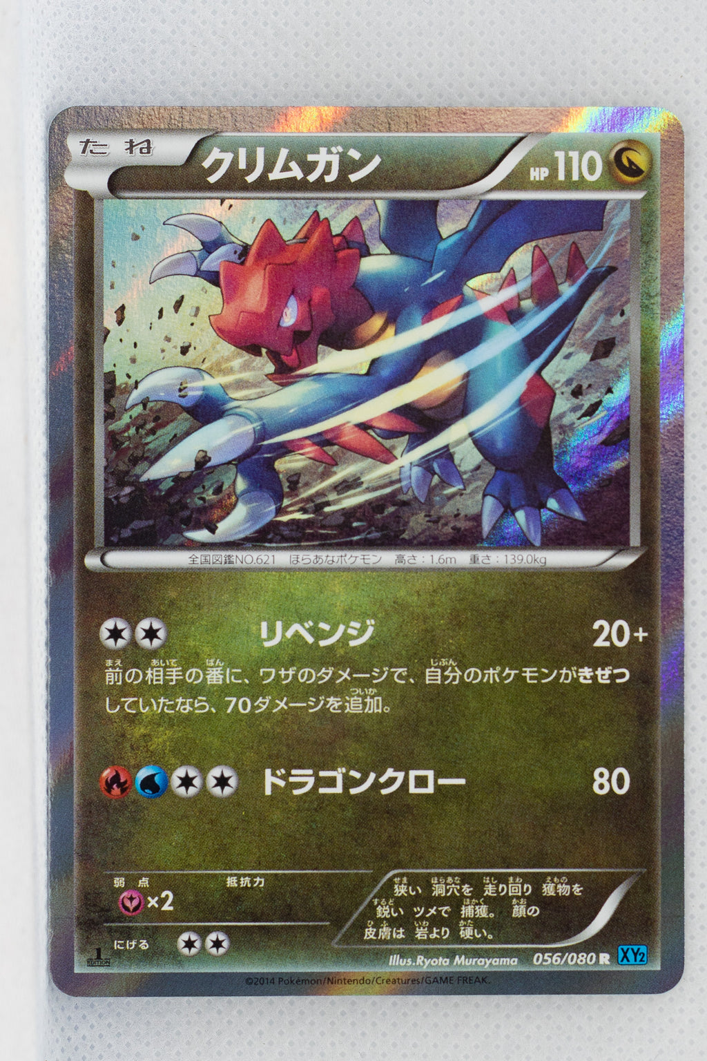 XY2 Wild Blaze 056/080 Druddigon 1st Edition Holo