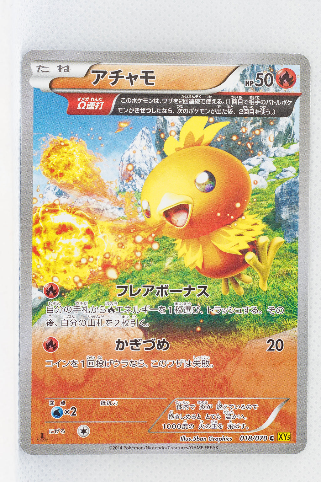 XY5 Gaia Volcano 018/070	Torchic 1st Edition